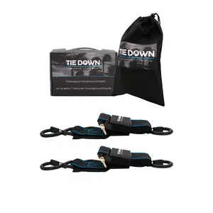 Tie Down 2 in. x 48 in. Black Boat Transom Strap, 2-Pack Kit - 1206 lbs. Breaking Load Limit