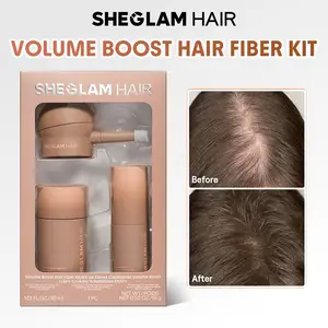 SHEGLAM HAIR Volume Boost 3D Hair Fiber Kit, Instant Hair Thickening Building Fibers, 30s Quick Volumizing, 3 Minutes Shaping & 72 Hours Long Lasting, Versatile Styling Powder For Sparse Hair, Gray Hair, Hairline & Part for Men & Women-mothersdaygift