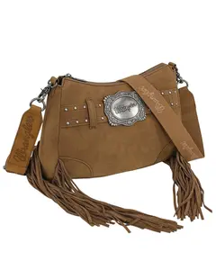 Wrangler Women's Fringe Buckle Hobo Bag - Wg241-2022-Br