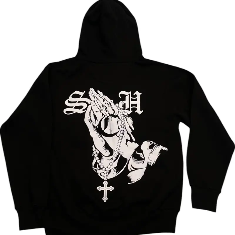 StakinHardCash "Praying Hands" Screen Printed  Hoodie Menswear Streetwear