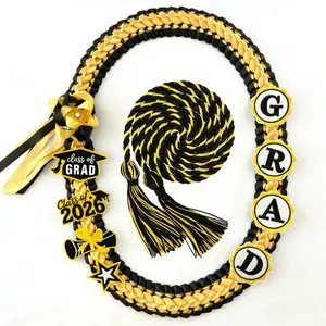 2026 Handmade Braided Graduation Ribbon Lei Double Layer Decor, Two Tone Graduation Honor Cord, Congratulatory Graduation Ceremony Accessory, Perfect Graduation Gift for Her & Him