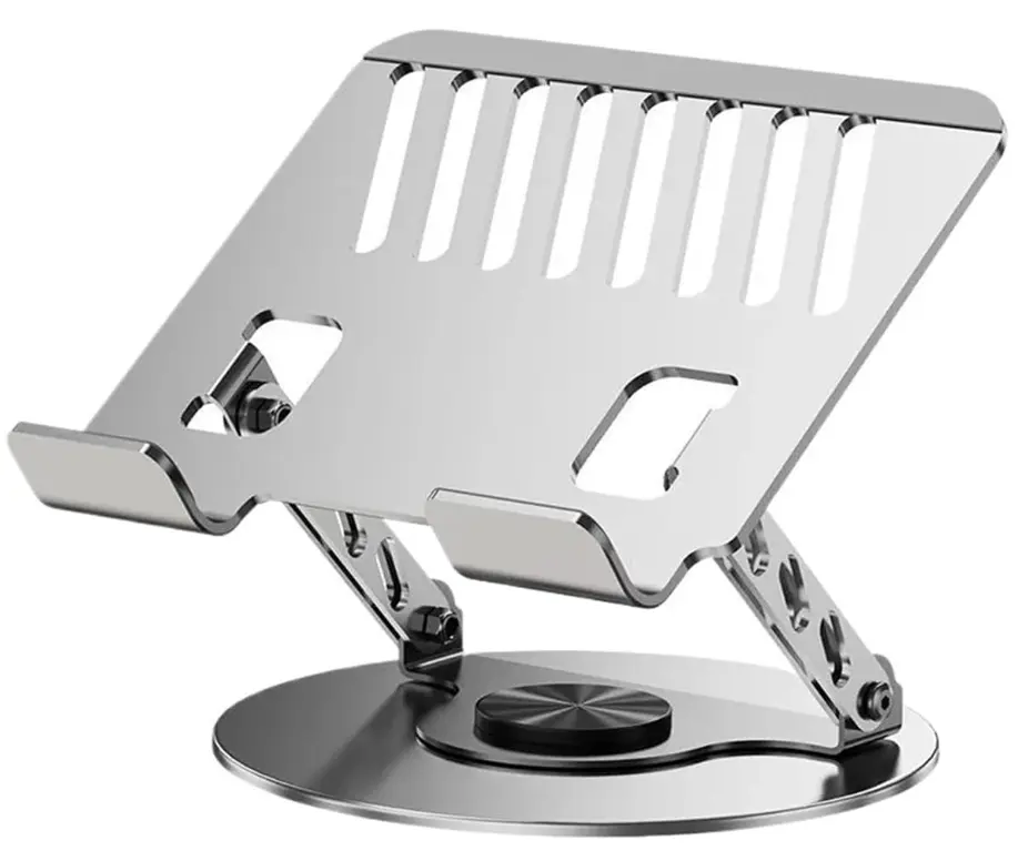 360° Rotating Adjustable Laptop Stand, Foldable Portable Riser with Dual Swivel Shaft, Ergonomic Design for 10-17.3" Laptops & MacBook, Sturdy Carbon Steel Build best friend birthday gift