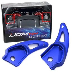 iJDMTOY Sports Blue CNC Billet Aluminum Larger Paddle Shifter Extensions For Challenger Charger Durango, Grand Cherokee, 300/300C SRT/Performance Models