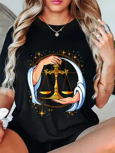 100% Cotton Astrology Constellation Star Sign Gifts Libra Zodiac Sign T-Shirt