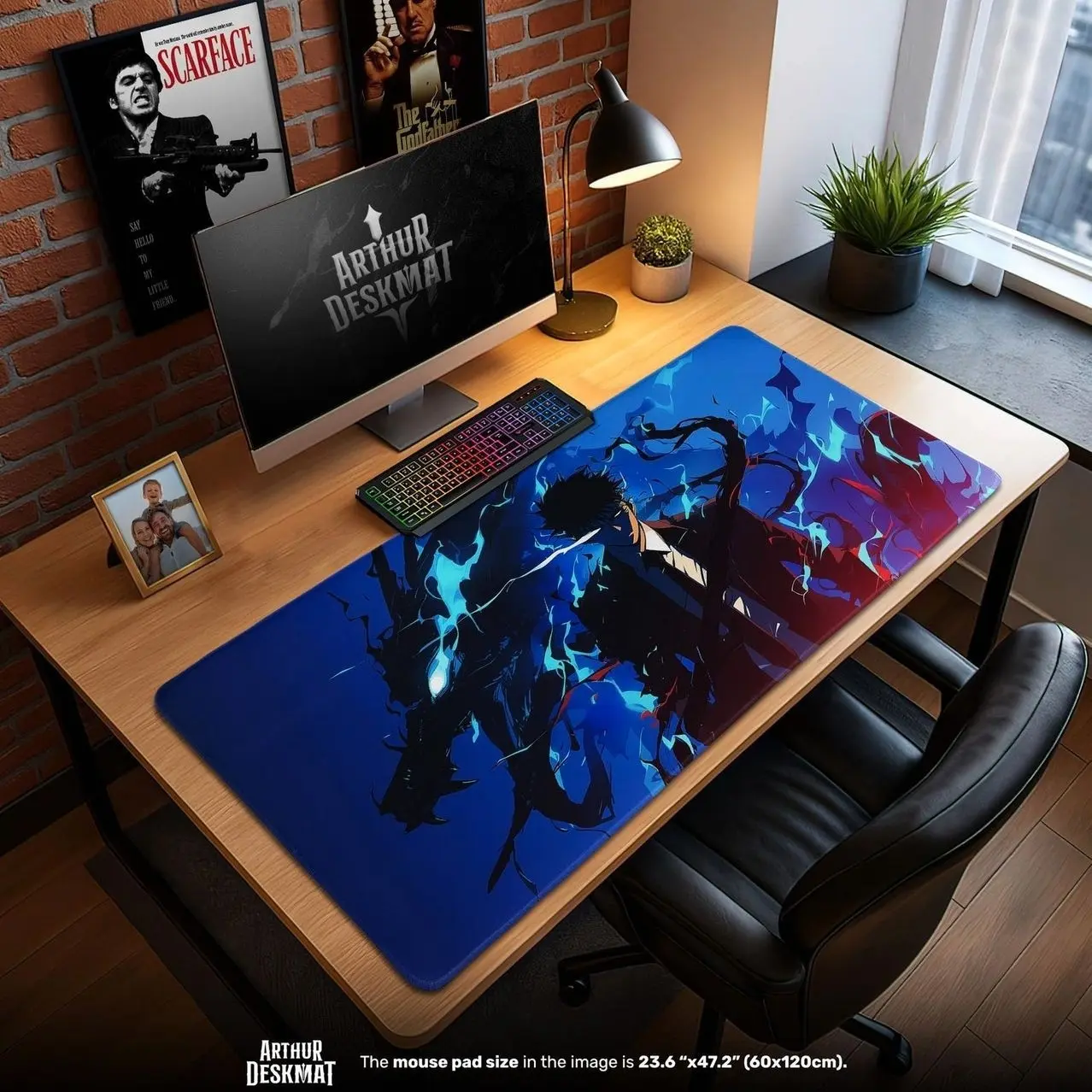 Solo Leveling Mouse Pad – Sung Jin-Woo Shadow Monarch Anime Desk Mat