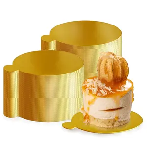 Mini Cake Boards, Gold Cake Boards 100 Pcs Food-Graded Cake Base, Gold Circle Base 3.1 inch Round Paper Cupcake Dessert Displays Tray for Cake DIY, Baking Dessert Party Wedding Birthday