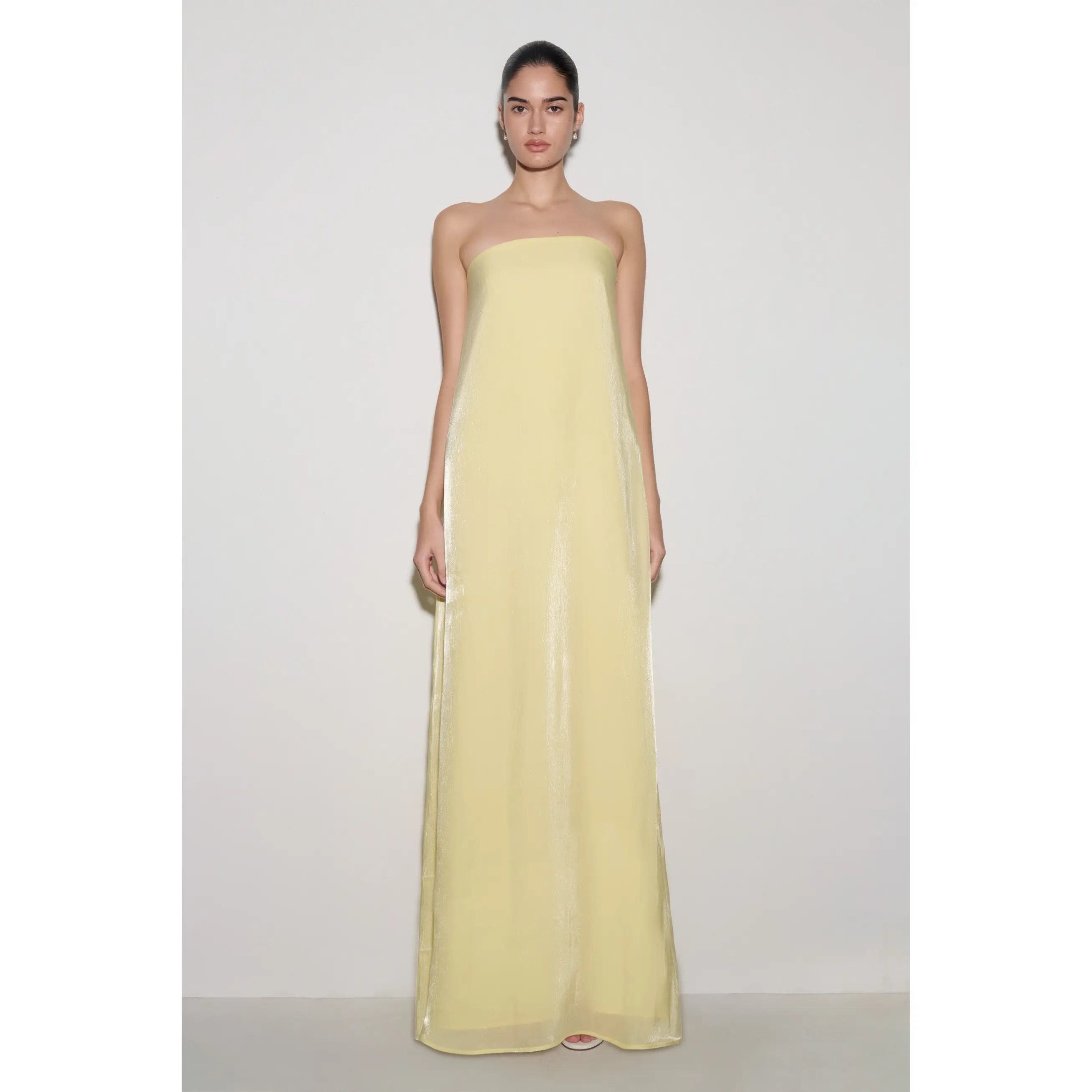 Olivia Strapless Maxi Dress - Lemon