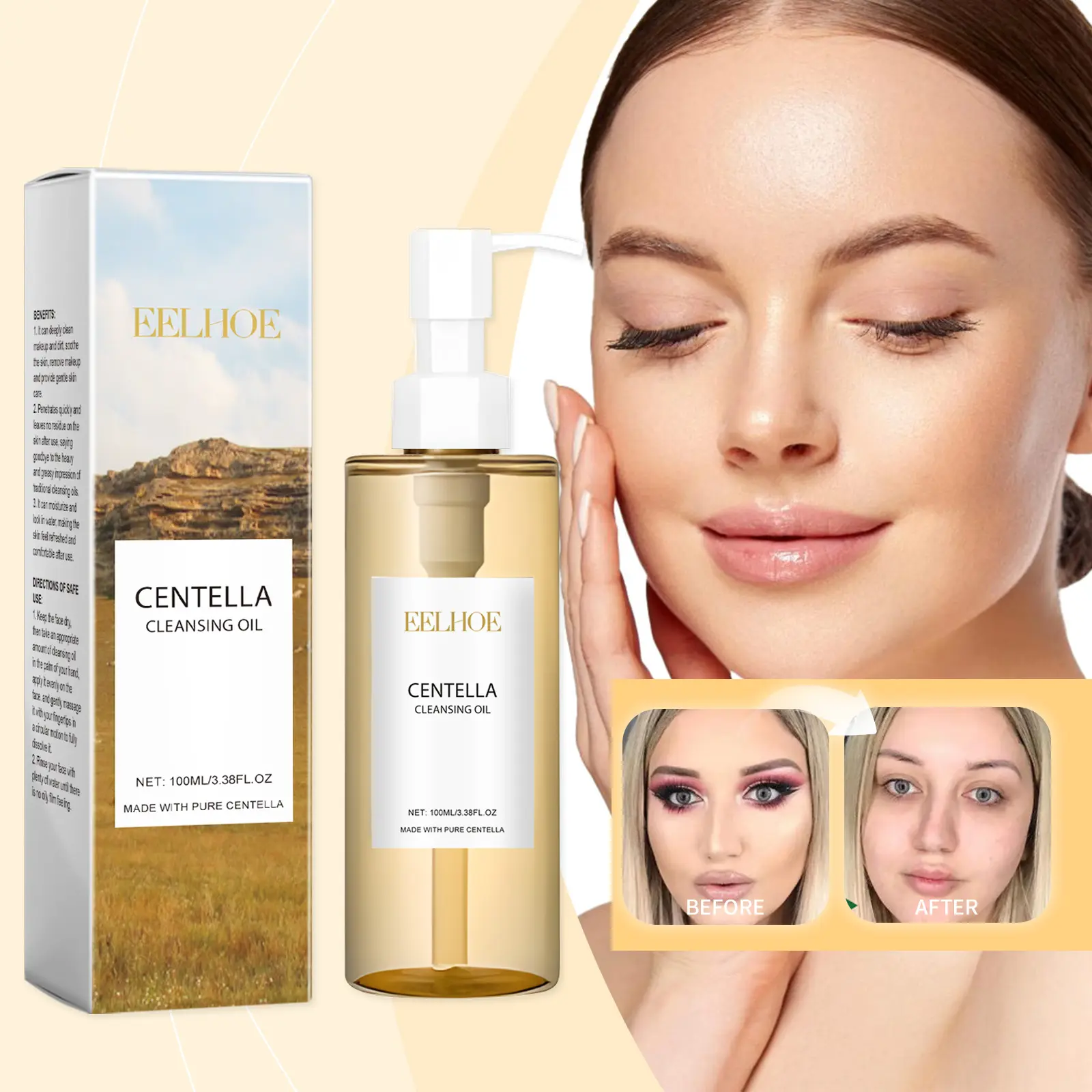 EELHOE Light Makeup Remover Oil Refreshing And Gentle Cleansing Face And Lip Makeup Remover Eye And Lip Makeup Remover
