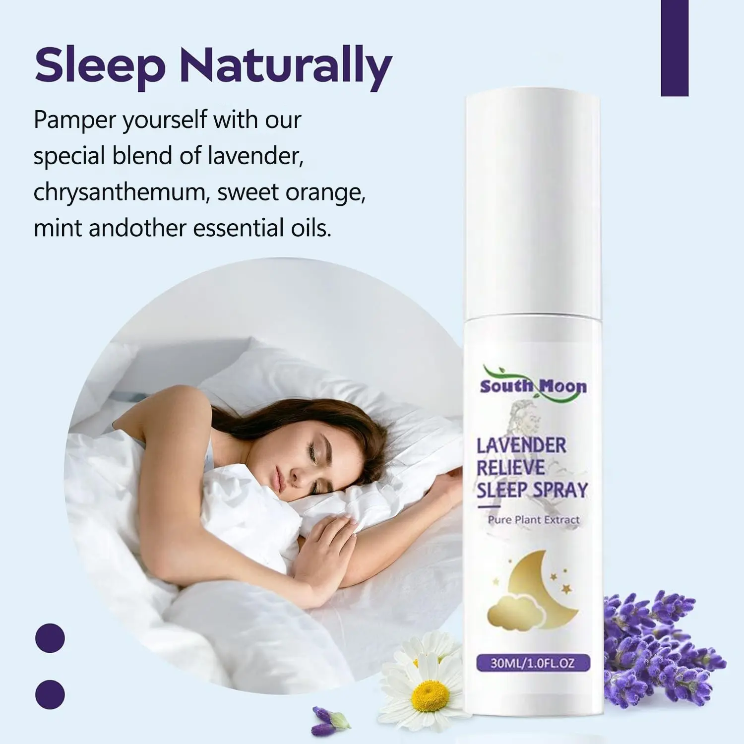 Lavender Spray (relaxing) for Bedroom & Bedding, Sleep Aid Essential Oil, Sleep Enhancer, Soothing Fragrance Scent for Pillows & Sheets, 30ML, Aroma Spray, Calming Home Fragrance