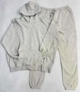 2022 Light Gray Hoodie Pants Set--Pullover Hoodie & Jogger Pants  Street Style Comfortable Warm Unisex Style