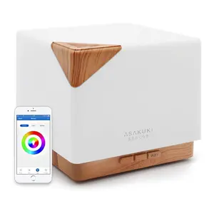 ASAKUKI Smart WiFi Essential Oil Aromatherapy Top-Fill Diffuser, Easy Connect with Alexa and Google Home Phone App Voice Control 700 ml Ultrasonic Quiet waterless auto-off Diffuser, Create Schedules 7 LED Colors Light office decor Humidifier