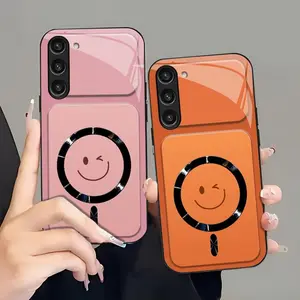 Winking Smiley MagSafe Compatible Case with Glossy Camera Lens Protection  for [Galaxy S24 Plus] 952