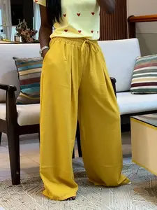 New Casual Loose Wide-Leg Pants for Women, Summer Thin High-Waisted Straight Leg Long Pants, Comfortable Casual Comfy Baggy Dragging Outdoors Womenswear