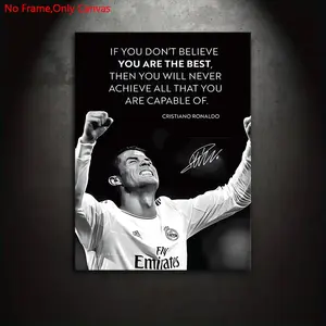 1 piece/set frameless canvas painting print posters,classic minimalist motivational art,famous quotes,perfect gift for football sports culture enthusiasts,ideal gift for bedroom,living room,kitchen,dormitory corridor,mural,wall decoration,room decoration