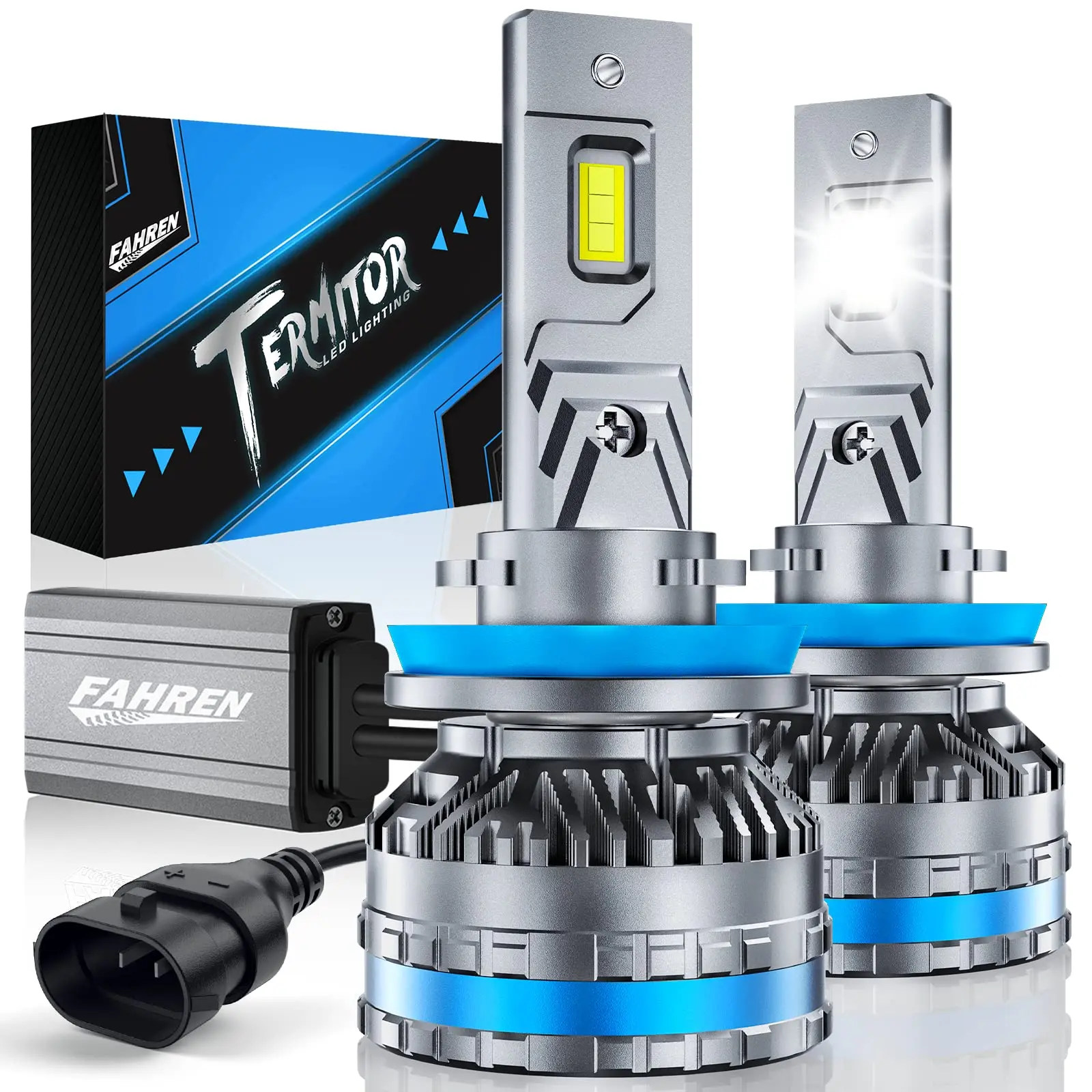 FAHREN H11 Fog Bulbs, Upgraded 120W 60000LM H8/H9 Bright Lighting Bulb, 6500K Cool White