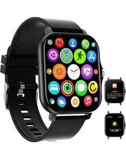 Fashion Touch Screen Smart Watch with Answer/Make Calls/Message Reminder,Waterproof Watch with Stopwatch Countdown Timer Alarm Function Dual Time Rubber Strap Wrist Watch for Men/Student,Birthday Christmas Gifts