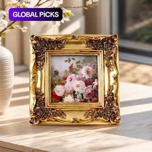 Elegant Rose Pattern Frame, Resin Material Vintage Photo Display, Ideal for Home Photos & Photography Props Decoration, Picture Frame #GLOBAL PICKS