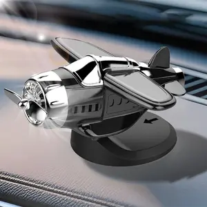 Universal Solar-Powered Car Airplane Decor, Quiet Rotating Propeller Ornament for Driving Fatigue Relief, Fits All Cars, Works in Any Sunny Location, Car Ornaments