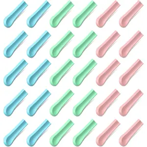 30Pcs Ear Spoon Tips Silicone,Ear Cleaner Replacement Tips,Ear Wax Removal Replacement Tips, Ear Spoon Replacement Tips for Teens Adults Ear Wax Removal (Blue,Green,Pink)