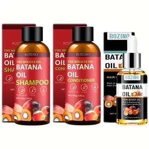 【Ten pack is cheaper】Rozino Batana Oil Shampoo & Conditioner Set with Hair Boost Oil for Nourished & Beautiful Hair Care Routine - Comprehensive Hair Care Solution