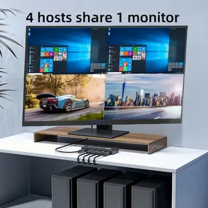 HDMI Multi-Switcher 4X1, HDNKT HDMI Quad Multi-Viewer 4 in 1 Out HDMI Switcher 1080P HDMI Seamless IR Control 3D Support 5 Modes  Works for PS5/Switch/Camera/PC/OBS Handsfree Scrolling Remote