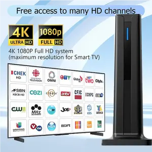 Indoor Digital Smart TV Antenna Magnetic Base, Portable HD Antenna Amplifier, Local Channel Signal Booster, Supports 4K 1080P VHF UHF for All TVs