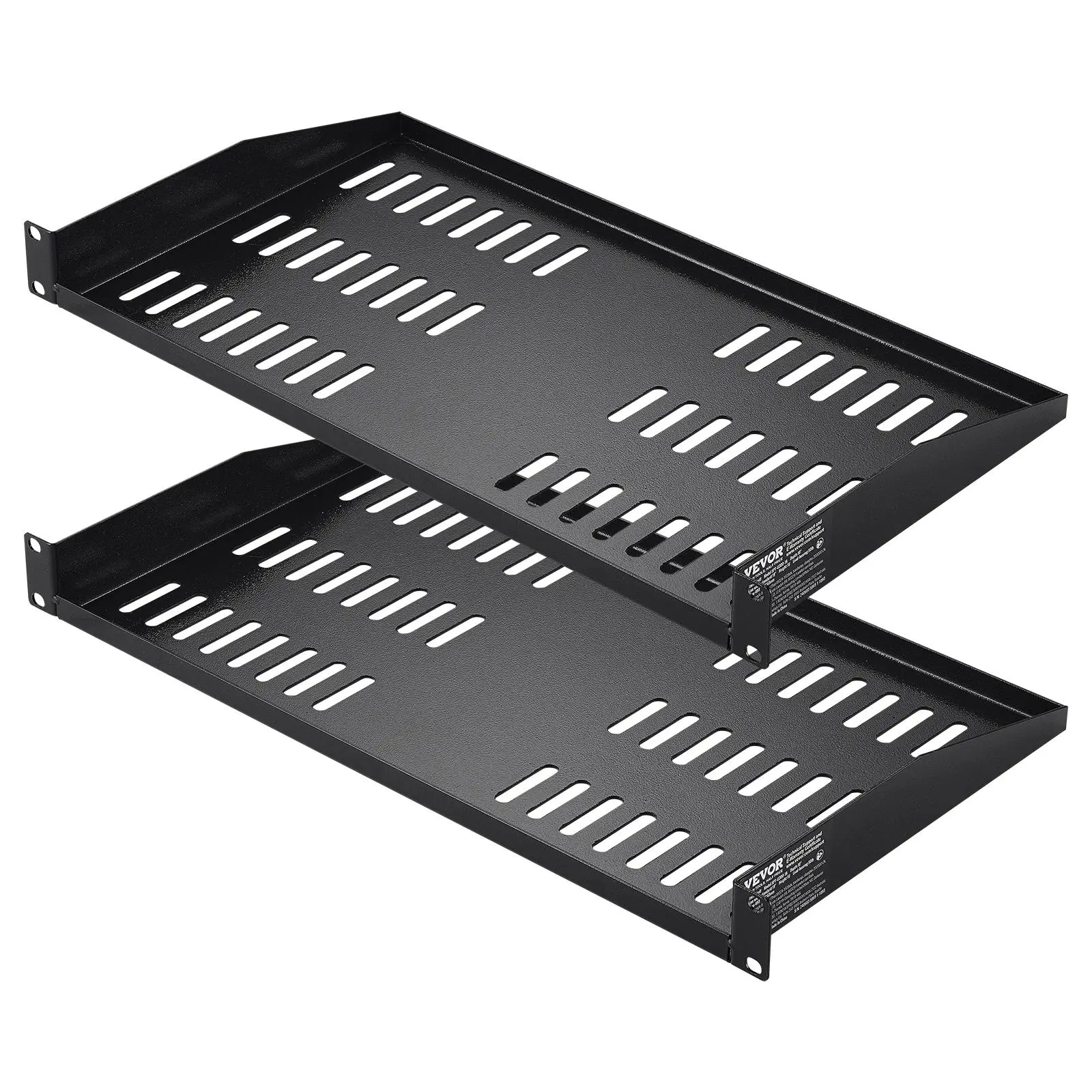 【Backtoschool】VEVOR 2PCS 1U Server Rack Shelf, 10"/254 mm Depth, 50 lbs Max Load Capacity Vented Cantilever or Wall Mount Rack Mount Shelf with Tray, Good Air Circulation for 19" Network Cabinet or Equipment Rack Installation Organiser