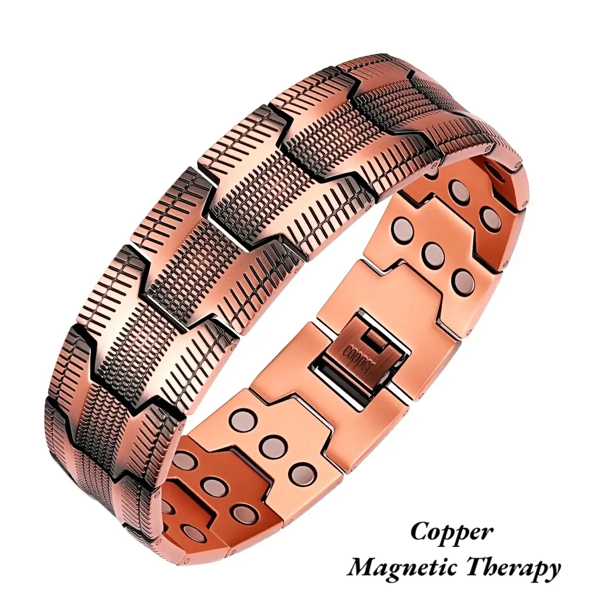 3X Magnetic Copper Bracelet for Men 99% Copper with Strong Magnets, 3500 Gauss strong magnet, suitable for gifting to yourself, your loved one, and father,Jewelry Gift, wellness Gift for Him Wearable