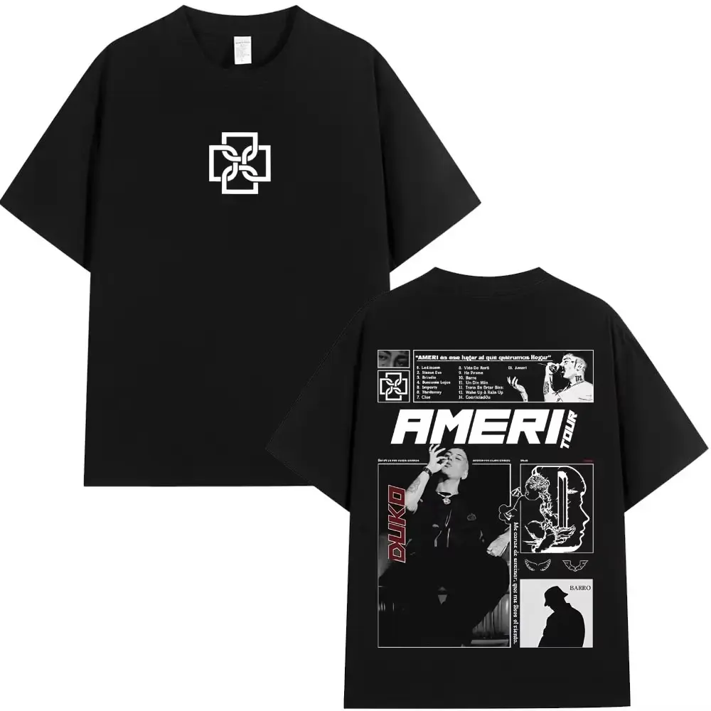 Rapper Duki Ameri Tour Merch T-shirt Men Women Clothing Fashion Hip Hop T-shirts Cotton Cozy Short Sleeve Men T Shirts