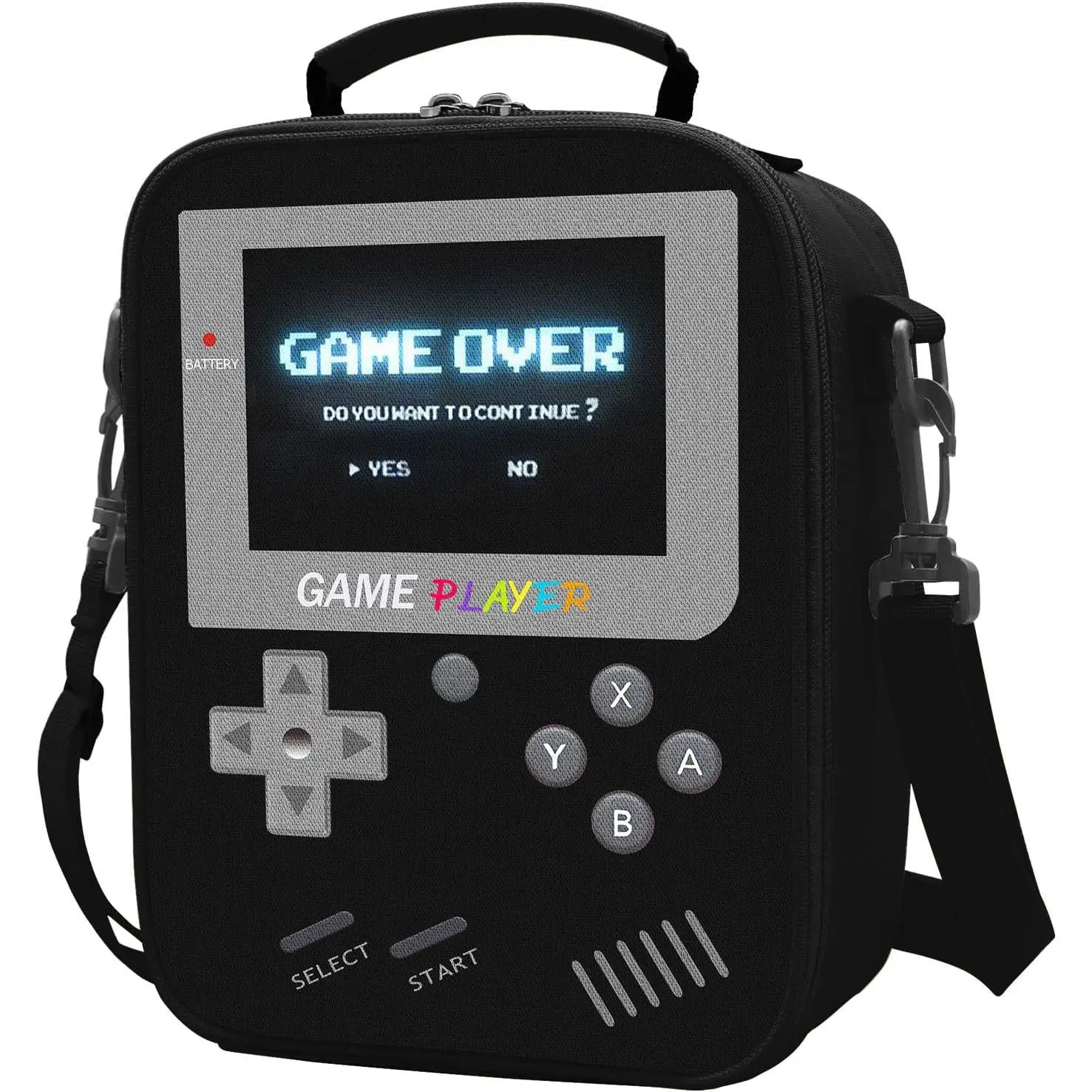 Boys Lunch Box for School, Gamer Kids Lunch Bag for Boys Girls, Insulated Video Game Lunchbox Waterproof Leakproof with Adjustable Shoulder Strap back to shcool, Durable Lunch Bag, Lunch Cooler Bag