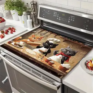 Soft Electric Stove Cover Cook Top Panel Protector Pad, Cute Cat Pattern, Scratch Resistant, Easy Clean, Multi-Purpose Kitchen Cover