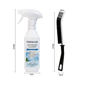 FREEDAZE Hard Water Stain Remover & Soap Scum Cleaner for Shower Glass, Bathtub & Tile - Bathroom Cleaning Spray with Brush | Heavy Duty Grout Cleaner