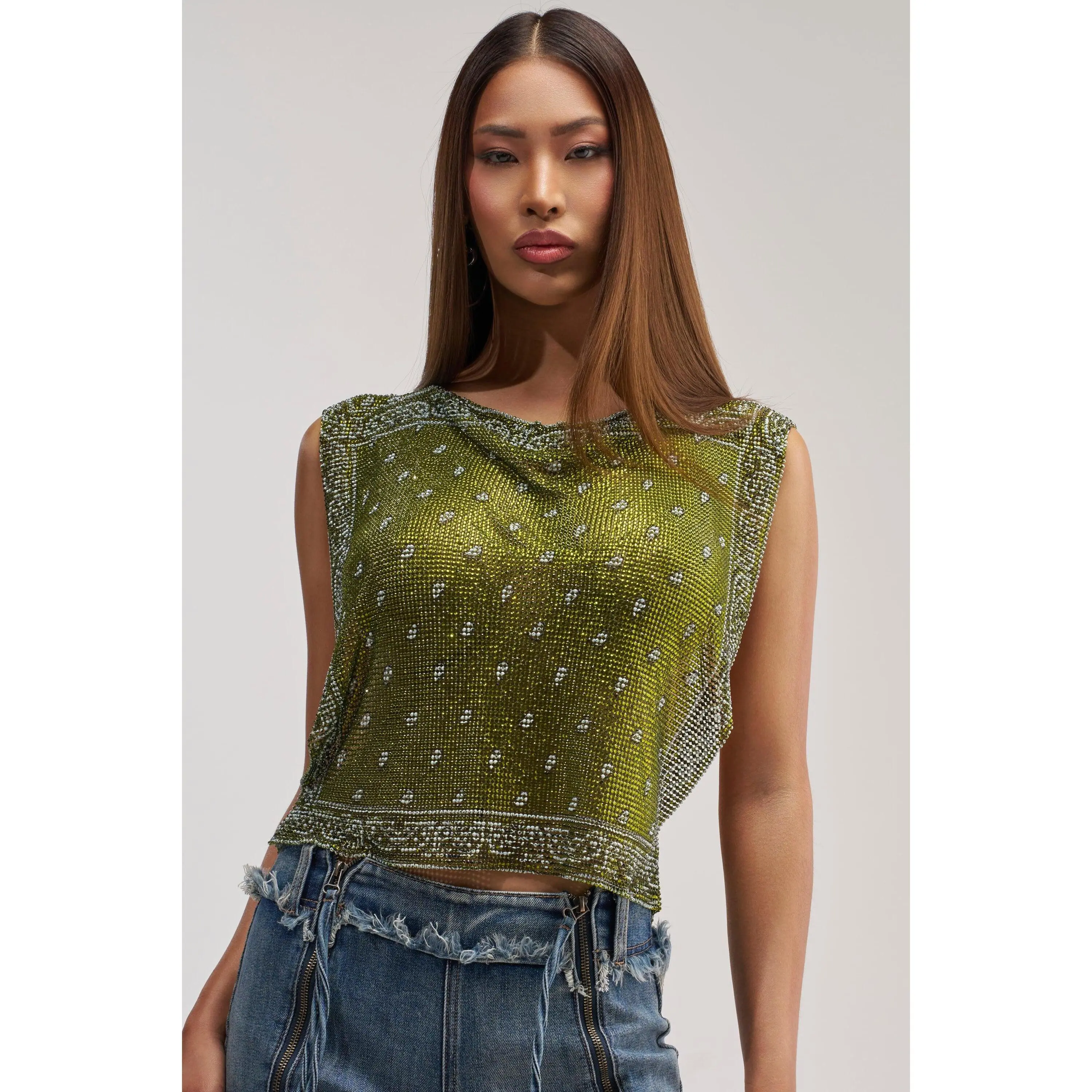 SUMMER LOVIN' RHINESTONE CHAIN TOP