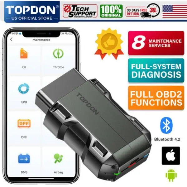 TOPDON TOPSCAN OBD2 Scanner Diagnostic Tool Full System AutoVIN Active Test