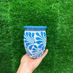 Cantarito Relieve Mediano color Azul Turquesa Only Sets. (Cielito Lindo).
