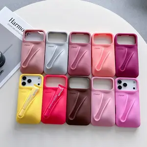 Rhode Beauty Essential Silicone iPhone Case with Lipstick Slot for iPhone 11 12 13 14 15 16 17 Pro Max – Anti-Drop Protection