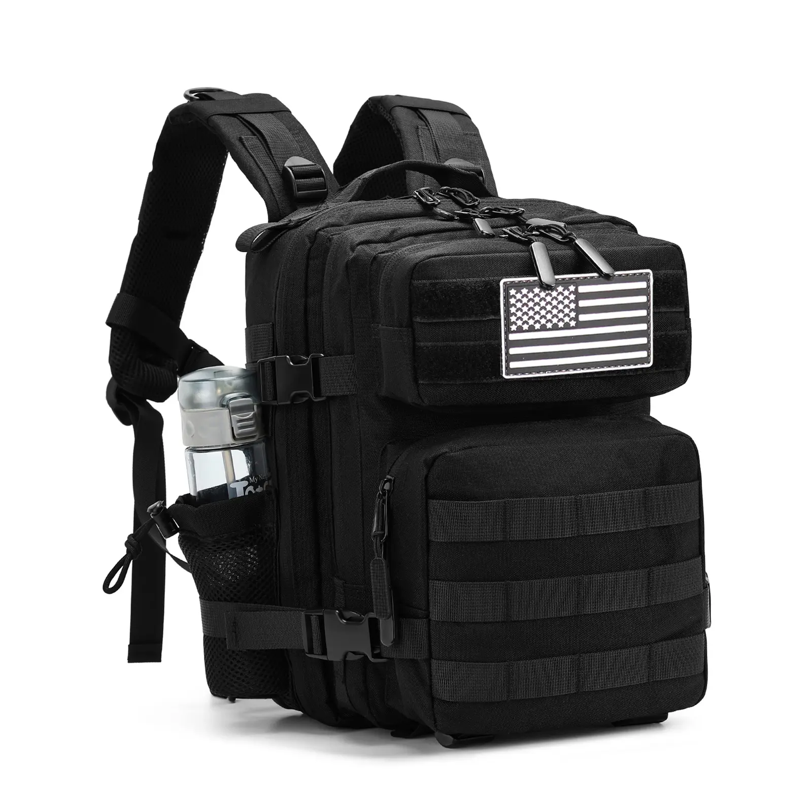 20L Unisex Small Tactical Backpack Gym Bag - Adjustable 1000D Waterproof Nylon Military Design with Bottle Holder, Outdoor Fitness & Workout Sport Bag for Hiking, Camping, Travel Luggage Storage