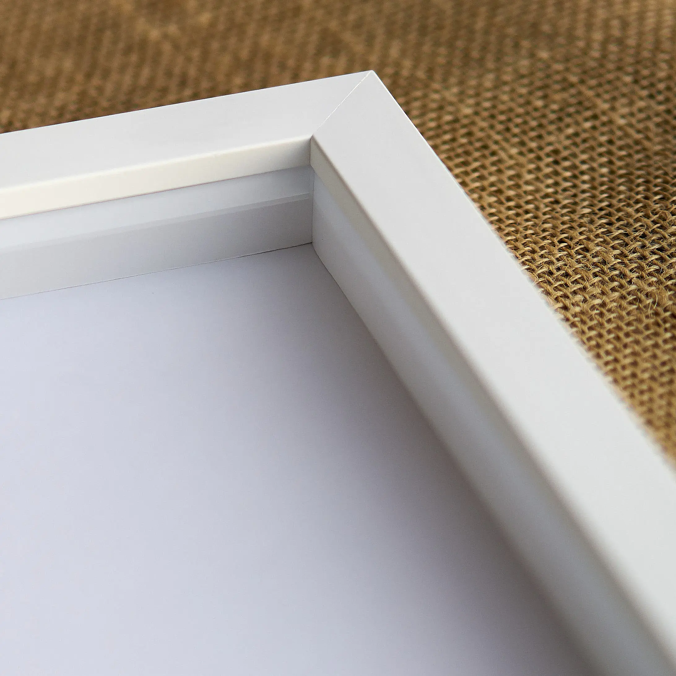 30x30 Shadow Box 3/4" Depth White Picture Frame - UV Acrylic, Backing, Hanging Hardware