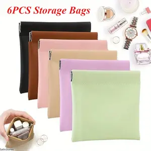 6 Pieces Pocket Storage Purses, Portable Women Mini Cosmetic Bags, Lipstick Cosmetic Storage Accessories, for Purse Organization and Portable Storage