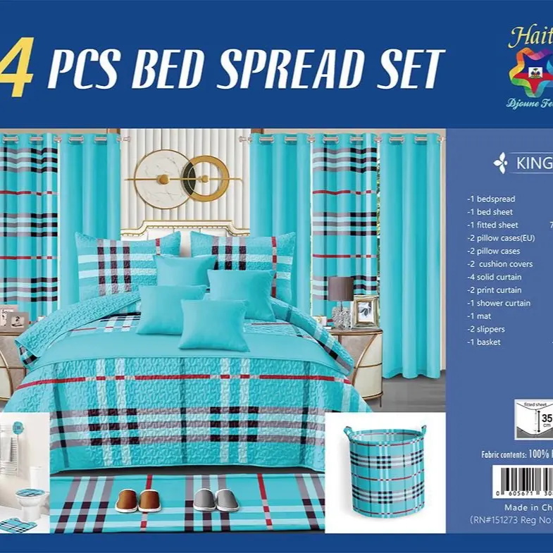3  King Bedspread Set - 24 Pieces, 100% Cotton, Soft and Comfortable, Perfect for Bedroom Decor