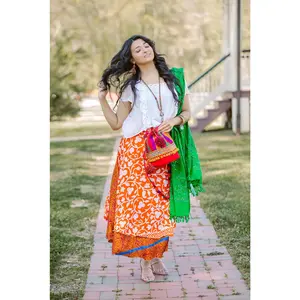 WOMEN'S SILK WRAP INDIAN SARI SKIRTS