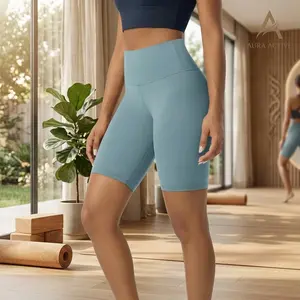 Women's High Waist Compression Stretch Shaping Biker Shorts - 4",6",8",10" Length, Breathable Seamless, Inner Pocket, for Yoga, Gym Activewear, Shorts Women