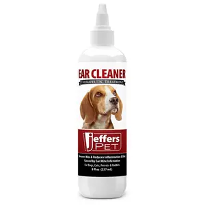 Jeffers Pet Ear Cleaner Solution for Dogs, Cats, Ferrets & Rabbits – Soothes, Cleans, and Deodorizes with Aloe Vera & Eucalyptus