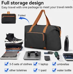 Large capacity foldable travel lightweight handheld travel lightweight laptop bag waterproof bag for outings and travel