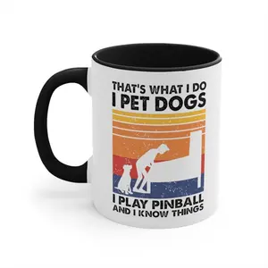 Pinball & Dogs Coffee Mug 11oz/15oz | Pinballer, Flipper Retro Gamer Gift