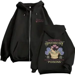 Anime The Apothecary Diaries Maomao Zipper Hoodie Men Women Casual Fleece Oversized Zip Up Sweatshirt Male Vintage Zip Up Jacket