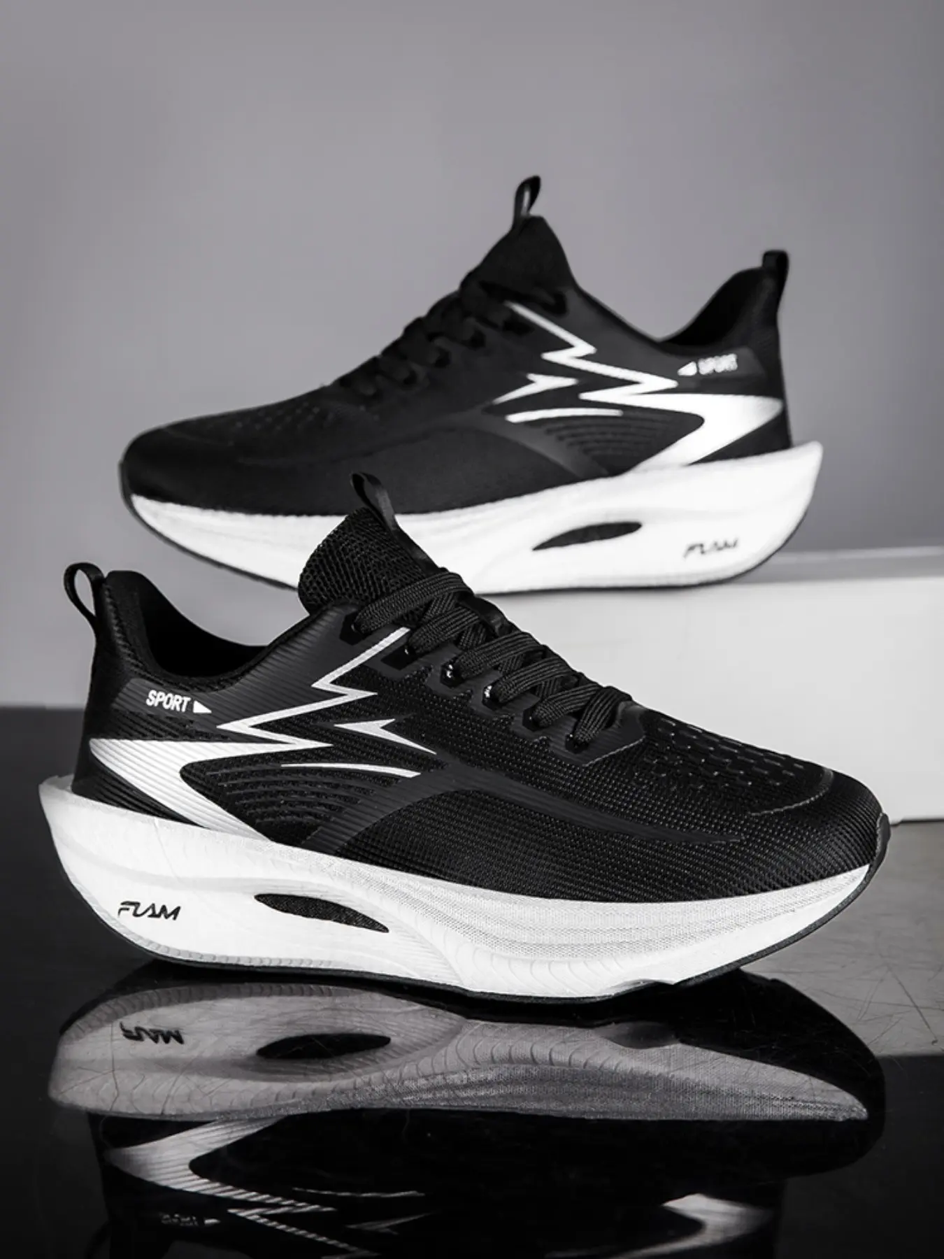 Youth Couple Full Sole Carbon Board Running Shoes, Breathable Student Shock Absorption, Marathon Racing Sports Shoes, Athletic Running Trainers, Fitness Running Shoes, Breathable Running Sneakers, Sporty Running Shoes, Running Sports Footwear