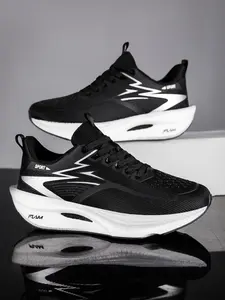 Youth Couple Full Sole Carbon Board Running Shoes, Breathable Student Shock Absorption, Marathon Racing Sports Shoes, Athletic Running Trainers, Fitness Running Shoes, Breathable Running Sneakers