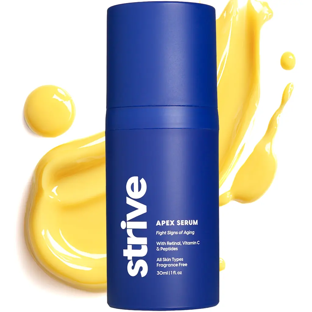 Strive Men's Skincare- Apex Anti aging Serum - Retinal, Peptide & Vitamin C Face Serum. Fragrance Free, Anti aging Skin care for Younger, Healthier, Brighter skin - For All Skin Types - 30mL