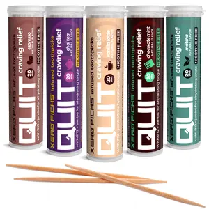 Xero Picks Quit Infused Flavored Toothpicks Coffe House Variety 5 Pack, Sugar-free, Zero Calories, N!c0tine-free oral fixation